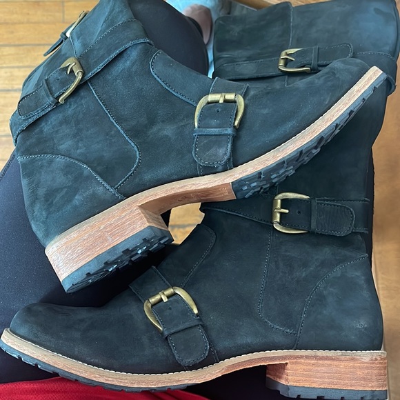 Fortress of Inca tall black leather buckle boots! SUNDANCE - Picture 2 of 8